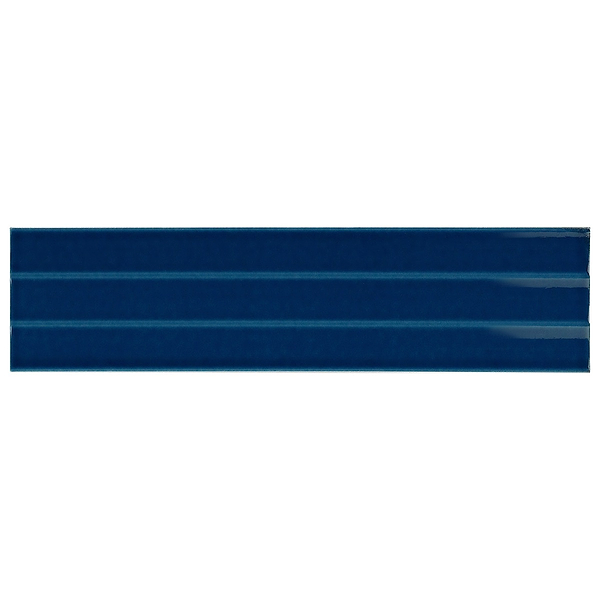 Retouch Fluted Nautical Blue 4.5x18 3D Crackled Glossy Ceramic Tile