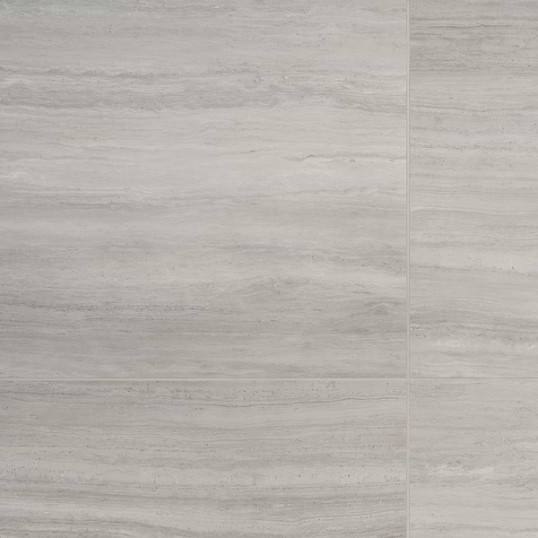 Zenit Grigio Chiaro Gray 24x48 Travertine Look Matte Porcelain Tile