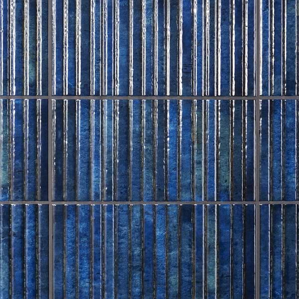 Bryn Fluted Blue 6x12 3D Glossy Ceramic Tile