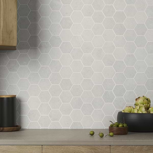 Ages Perla 3" Hex Matte Porcelain Mosaic Tile