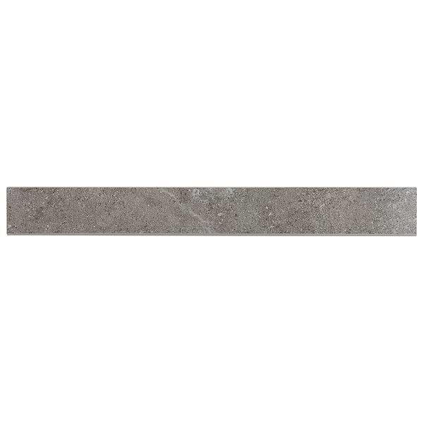 Ages Fossil 3x24 Matte Bullnose; in Dark Gray Colorbody Porcelain; for Backsplash, Bathroom Floor, Bathroom Wall, Commercial Floor, Floor Tile, Kitchen Floor, Kitchen Wall, Outdoor Floor, Outdoor Wall, Pool Tile, Shower Floor, Shower Wall, Wall Tile; in Style Ideas Beach, Classic, Contemporary, Industrial, Mid Century, Modern, Traditional, Transitional