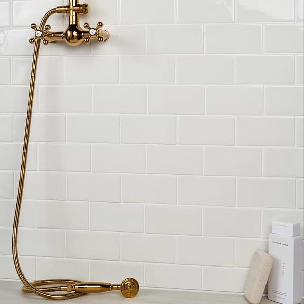 Baroque Glass Crackled Blanco 3x6; in White Crackled Glass; for Backsplash, Bathroom Wall, Kitchen Wall, Shower Wall, Wall Tile; in Style Ideas Art Deco, Classic, Contemporary, Craftsman, Traditional