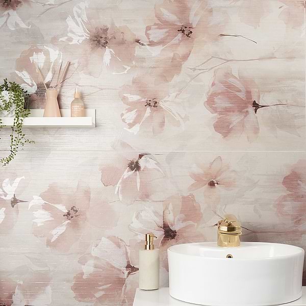 Artscape Poetica Pink 24x48 Artisan Decor Porcelain Tile