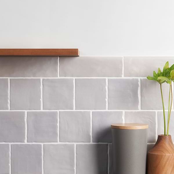 Myorka Grey Bullnose; in Gray White Body Ceramic; for Backsplash, Bathroom Wall, Kitchen Wall, Shower Wall, Wall Tile; in Style Ideas Beach, Classic, Contemporary, Cottage, Craftsman, Farmhouse, Industrial, Mediterranean, Mid Century, Modern, Traditional, Transitional