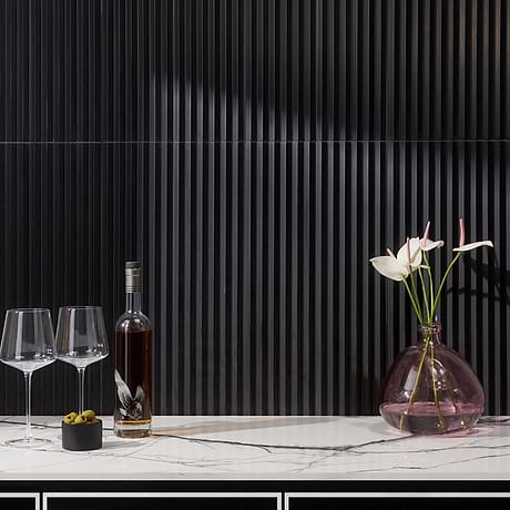 Carver Peak Nero 12x24 Dimensional Satin Semi-Polished Marble