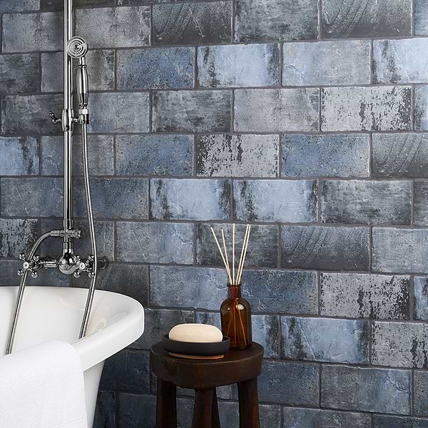 Malta Denim Blue 4x8 Terracotta Look Matte Ceramic Tile
