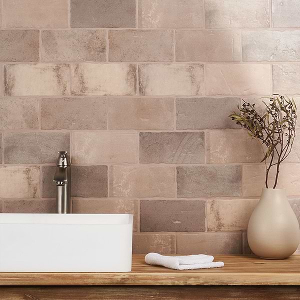 Malta Taupe 4x8 Matte; in Taupe Ceramic; for Backsplash, Bathroom Wall, Kitchen Wall, Shower Wall, Wall Tile; in Style Ideas Craftsman, Mediterranean, Mid Century, Traditional