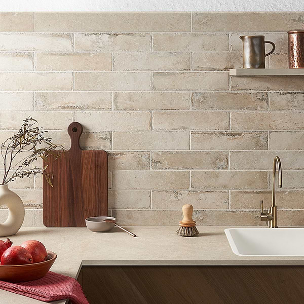 Caruso Pergamo 3x12; in Beige Porcelain; for Backsplash, Bathroom Floor, Bathroom Wall, Commercial Floor, Floor Tile, Kitchen Floor, Kitchen Wall, Outdoor Floor, Outdoor Wall, Shower Wall, Wall Tile; in Style Ideas Beach, Craftsman, Industrial, Mediterranean, Rustic, Traditional