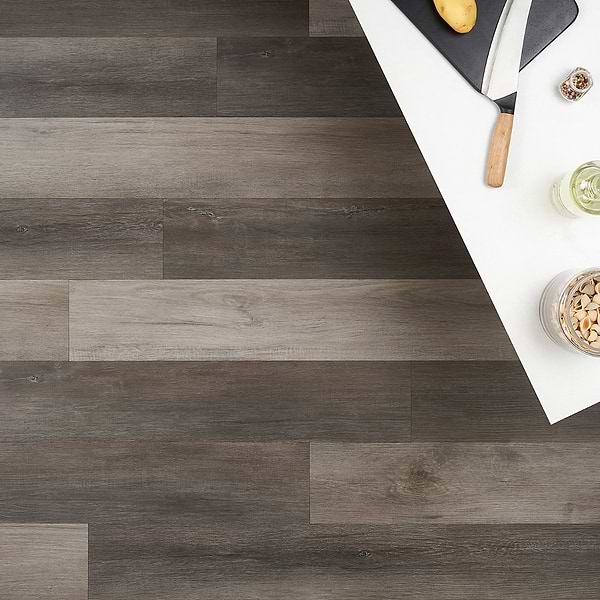 Crosby Scarlet Oak Studio 6x48 -  4.5mm/12mil Wear Layer -  Rigid Click 6x48; in Gray Luxury Vinyl; for Bathroom Floor, Floor Tile, Kitchen Floor; in Style Ideas Classic, Contemporary, Cottage, Industrial, Mid Century, Modern, Traditional, Transitional