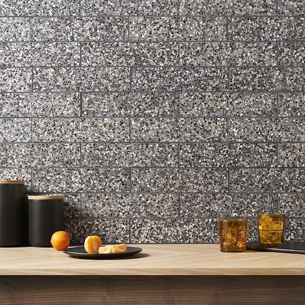 Close Out - Pearl Terrazzo Black 3x12 Brick