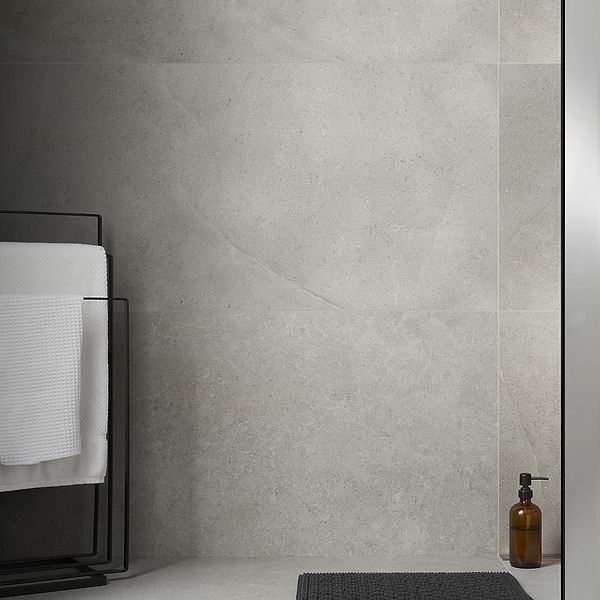 Ages Fumo 24x48 Matte; in Light Gray Colorbody Porcelain; for Backsplash, Bathroom Floor, Bathroom Wall, Commercial Floor, Floor Tile, Kitchen Floor, Kitchen Wall, Outdoor Floor, Outdoor Wall, Pool Tile, Shower Floor, Shower Wall, Wall Tile; in Style Ideas Beach, Classic, Contemporary, Industrial, Mid Century, Modern, Traditional, Transitional