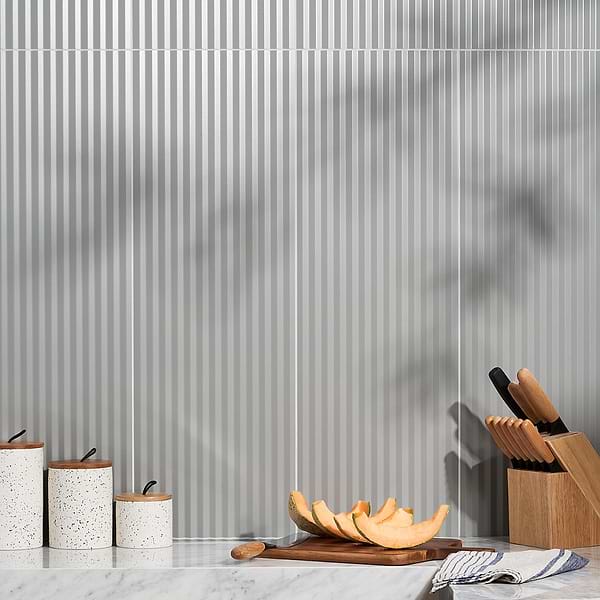 Vespa 3D Lunar Gray 12x36; in Gray Ceramic; for Backsplash, Bathroom Wall, Kitchen Wall, Shower Wall, Wall Tile; in Style Ideas Beach, Contemporary, Modern, Transitional