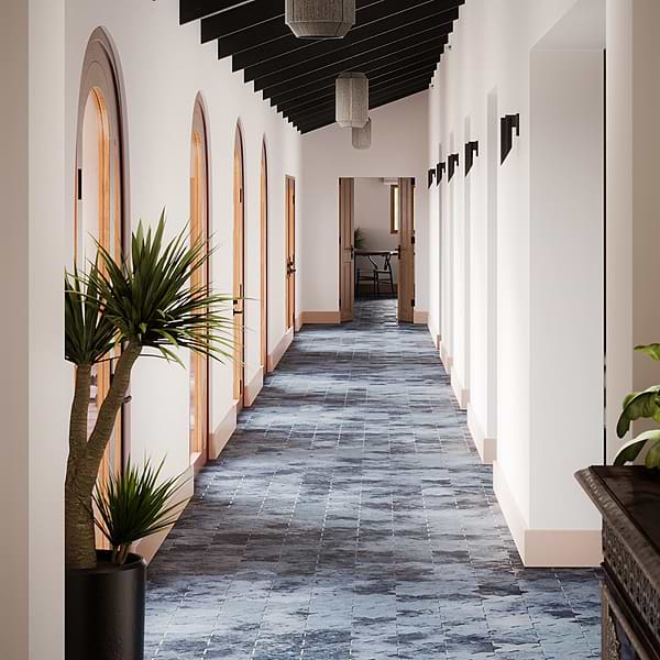 Malta Denim Blue Matte Star and Denim Blue Matte Cross 6" Terracotta Look Porcelain Tile