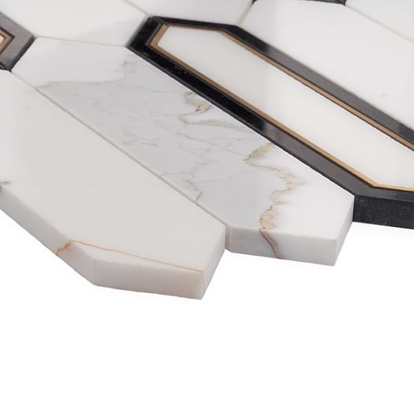Madelyn Calacatta - Marquina- Calacatta & Brass Polished Marble + Brass