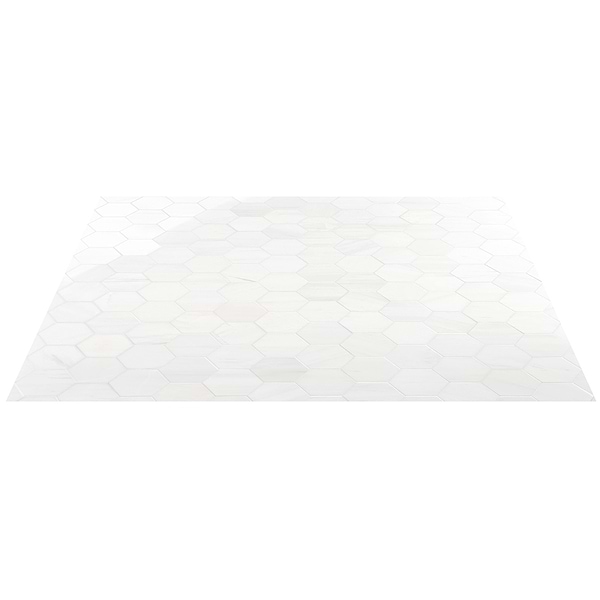 Bianco Dolomite White 4" Hexagon Premium Polished Marble Mosaic Tile