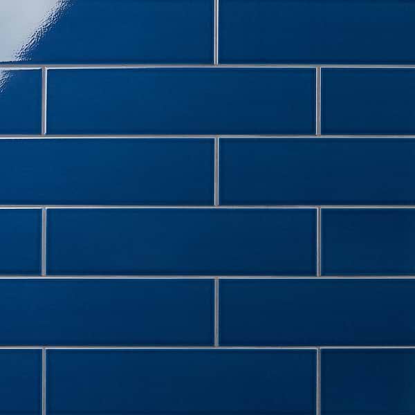 Retouch Nautical Blue 4.5x18 Crackled Glossy Ceramic Tile