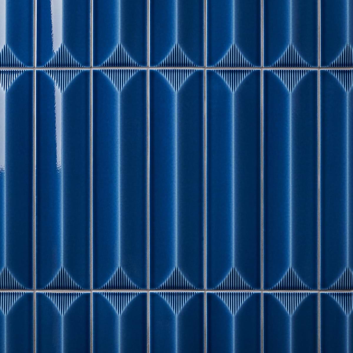 Retouch Inflex Nautical Blue 4.5x18 3D Crackled Glossy Ceramic Tile 