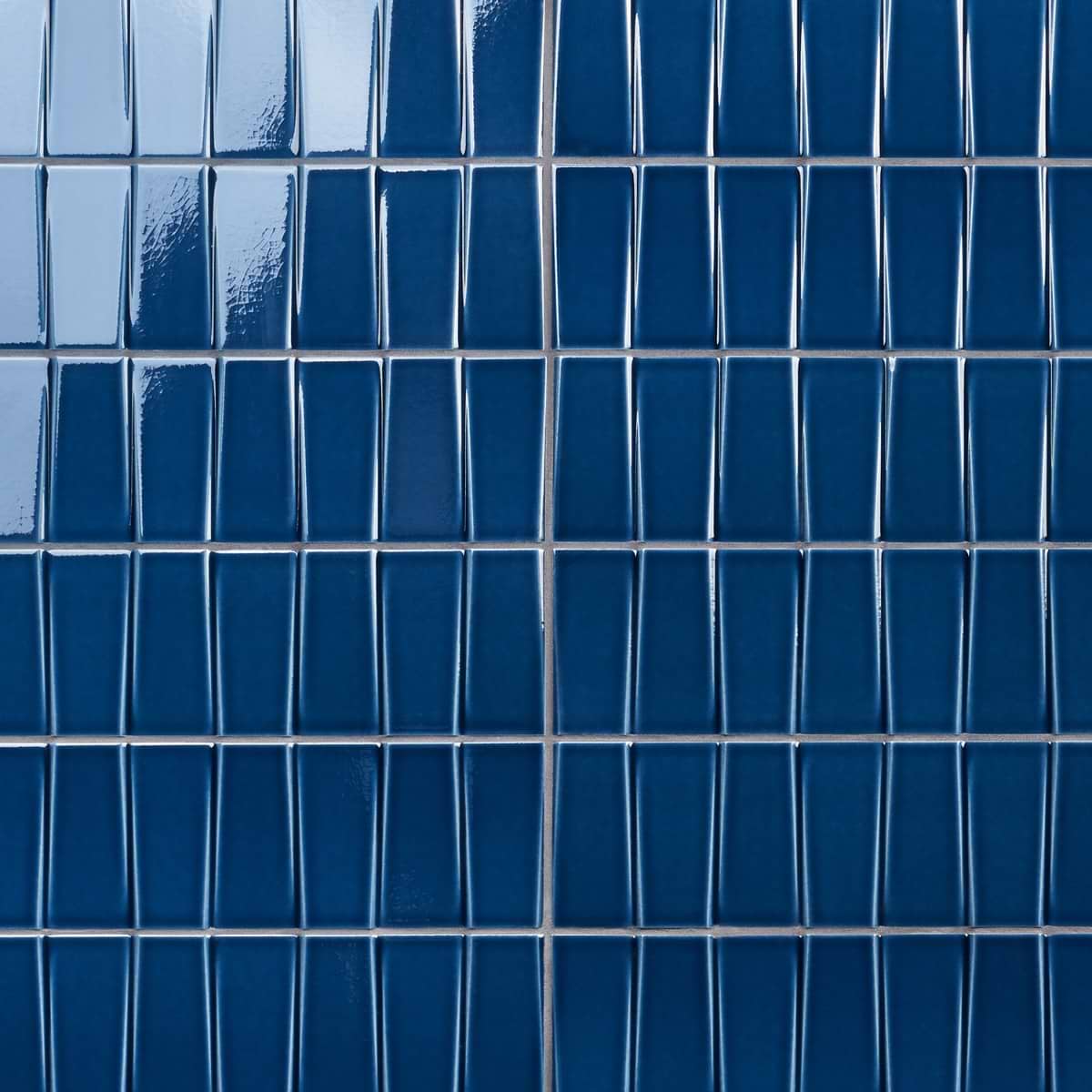 Retouch Steps Nautical Blue 4.5x18 3D Crackled Glossy Ceramic Tile 