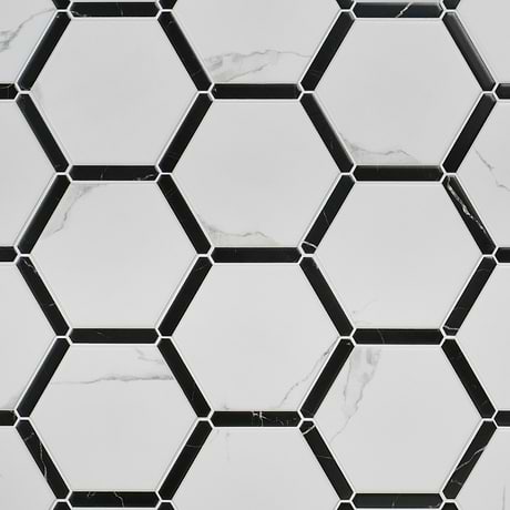 Zemira Bianco White 9" Hexagon Matte Porcelain