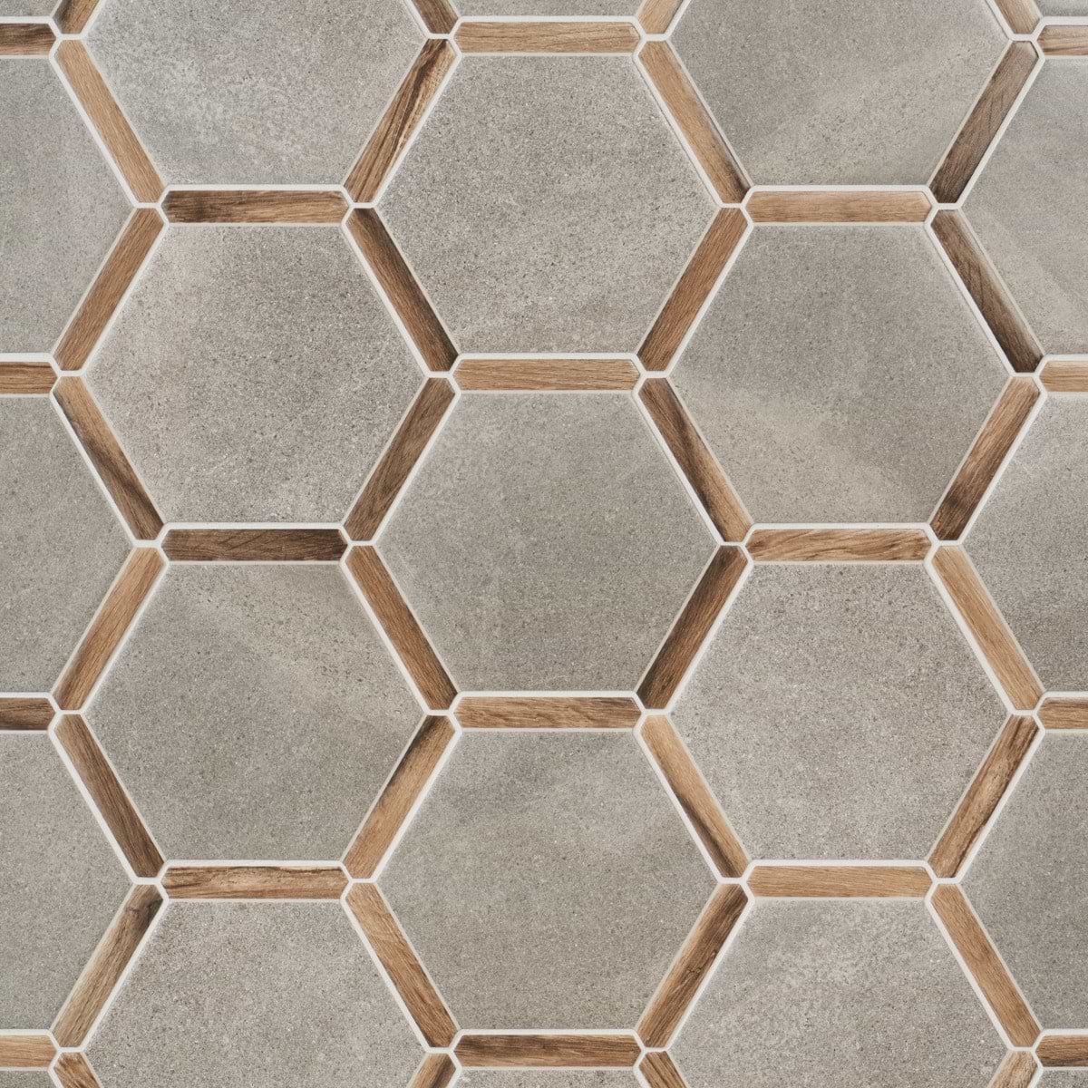 Zemira Cemento Gray 9" Hexagon 