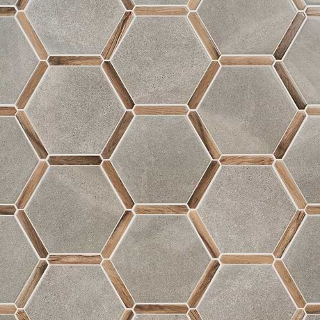 Zemira Cemento Gray 9" Hexagon Matte Porcelain