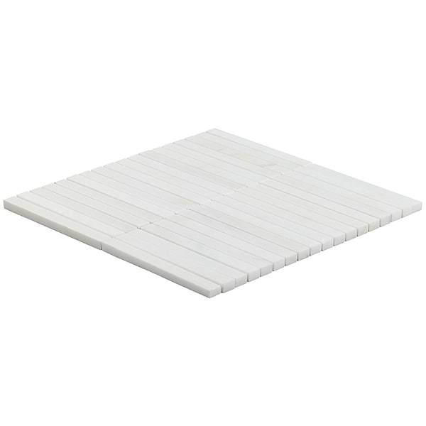 Bianco Dolomite White 1x6 Stacked Premium Honed Marble Mosaic Tile