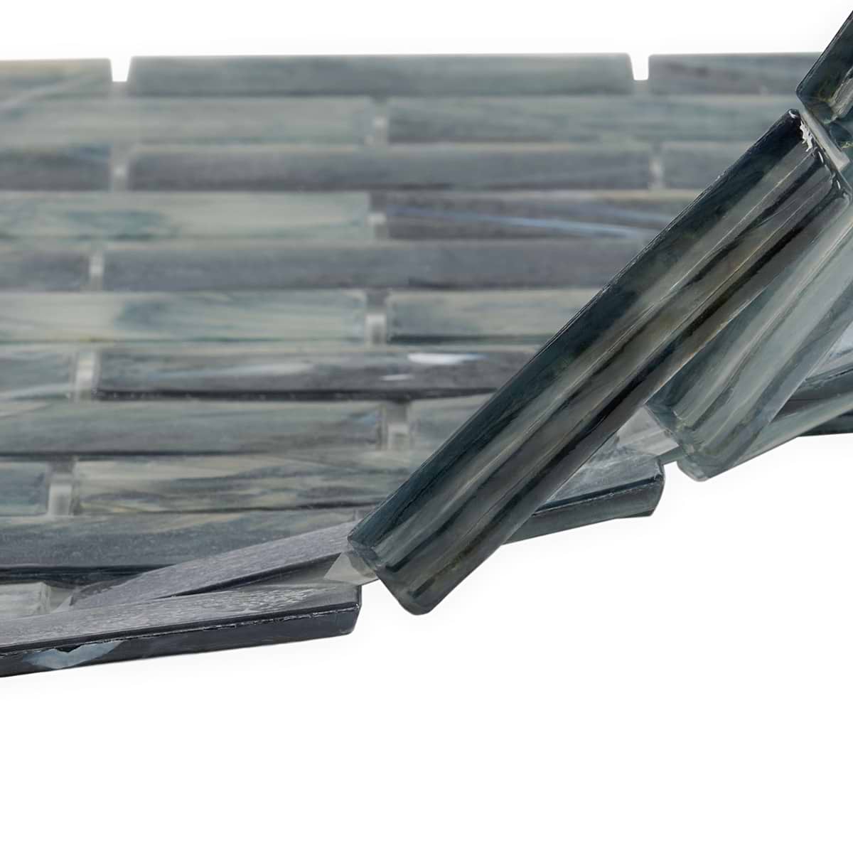 Shop Close Out - Amberly Iridescent Night Black 1x4 Polished Glass