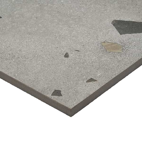 Kado Cement Smoke Gray 24x48 Terrazzo Look Matte Porcelain Tile