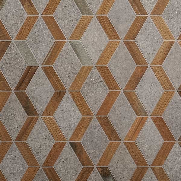 Finity Diamond Oak Matte Porcelain Wood Look Mosaic Tile