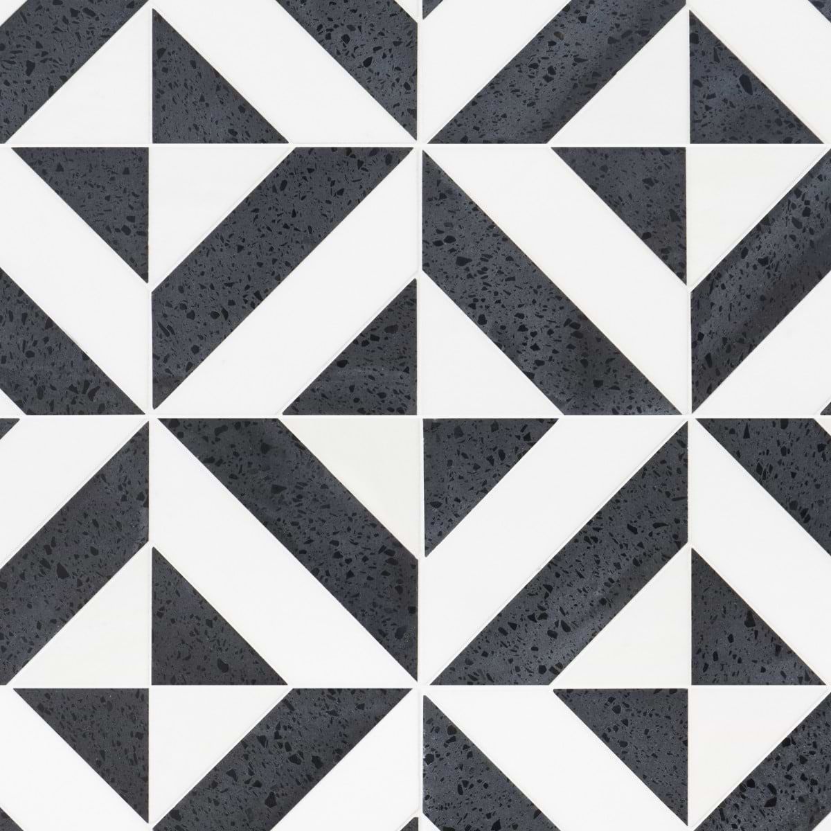 Minna Diagonals Bianca Pepper - Tibet White & Black Terrazzo 