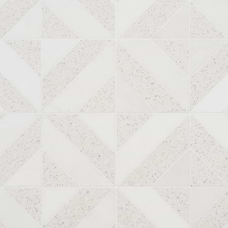 Minna Diagonals Bianca Salt - Tibet White & Terrazzo