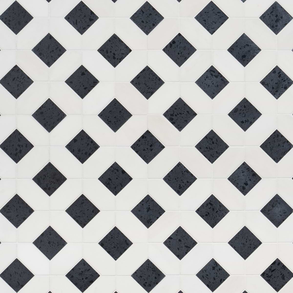 Minna Diamond Bianca Pepper - Tibet White & Black Terrazzo 