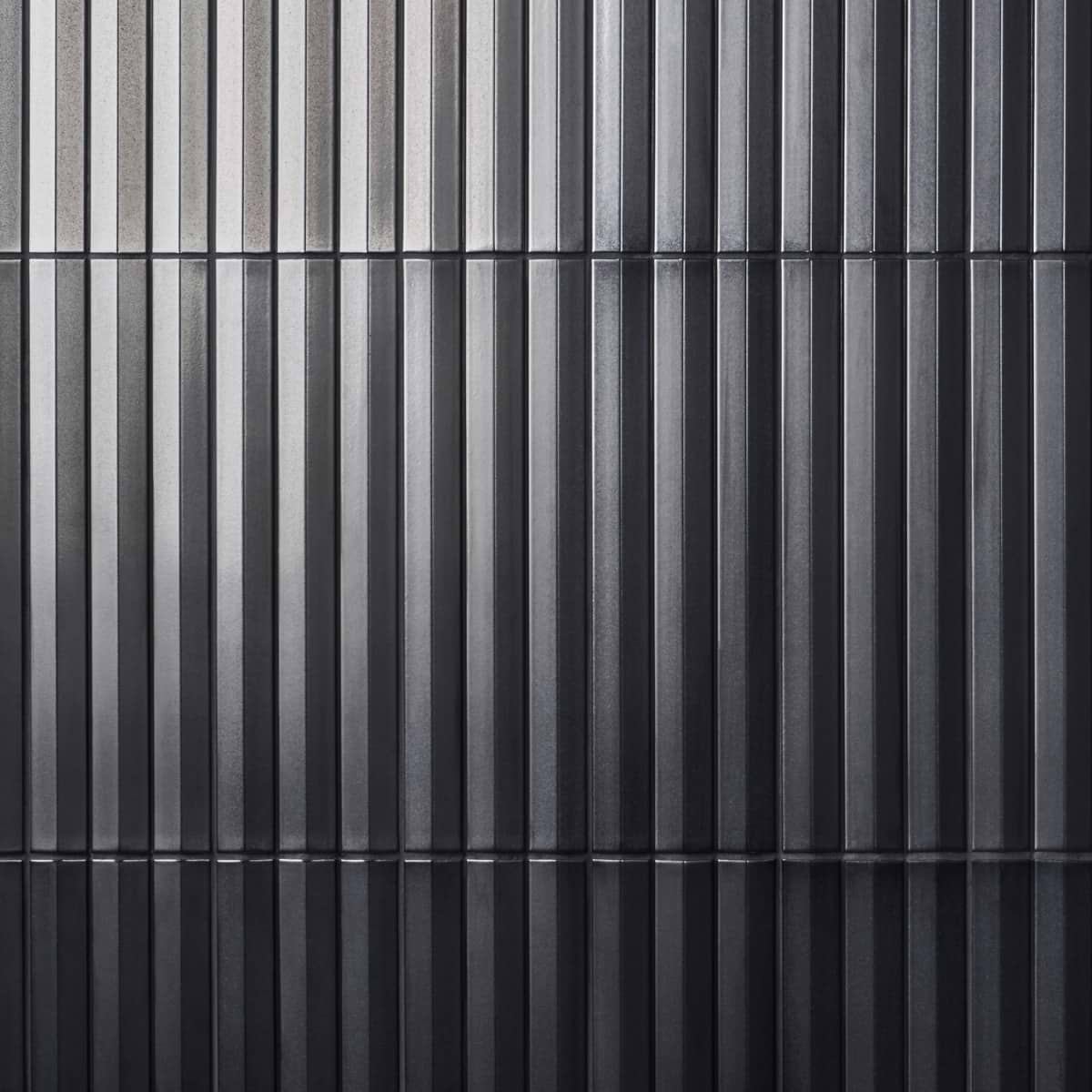 Accordion Metallic Gray Fluted 5x16 3D Polished Porcelain Tile