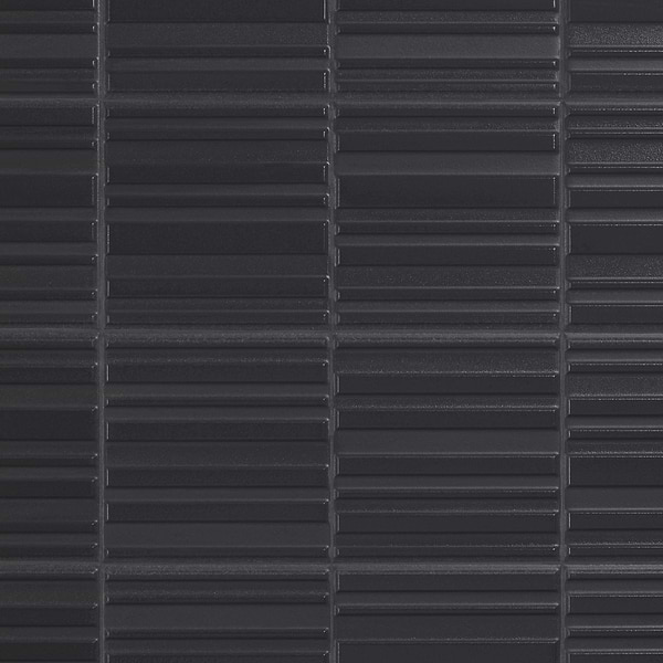 Ras Charcoal Black 8x16 3D Glossy and Matte Mixed Finish Ceramic Tile