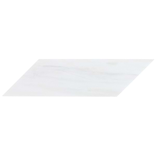Bianco Dolomite White 3x12 Chevron Premium Honed Marble Tile