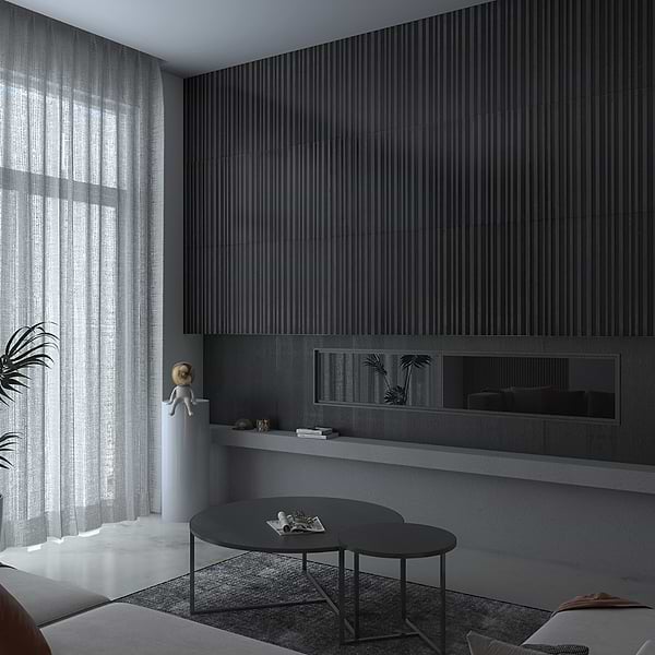 Carver Barcode Nero 12x24 Dimensional Polished  Marble