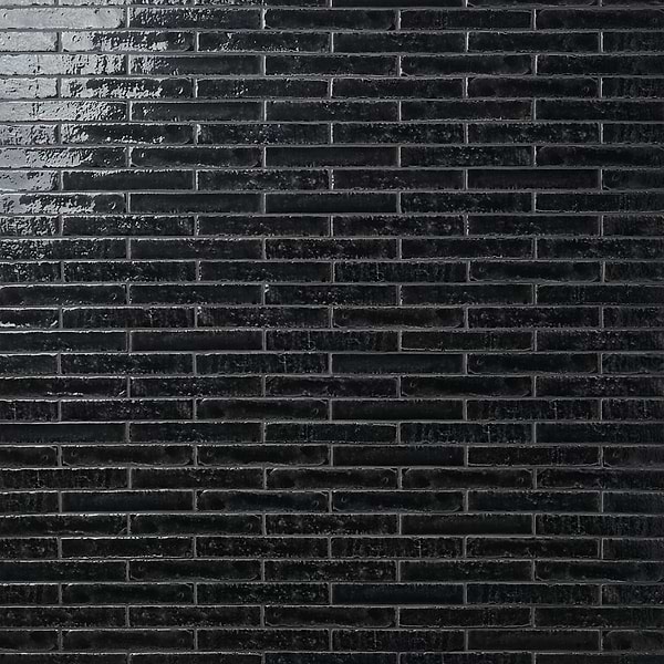 Sample-Artist Coal Black 1.5x9 Glossy Ceramic Tile