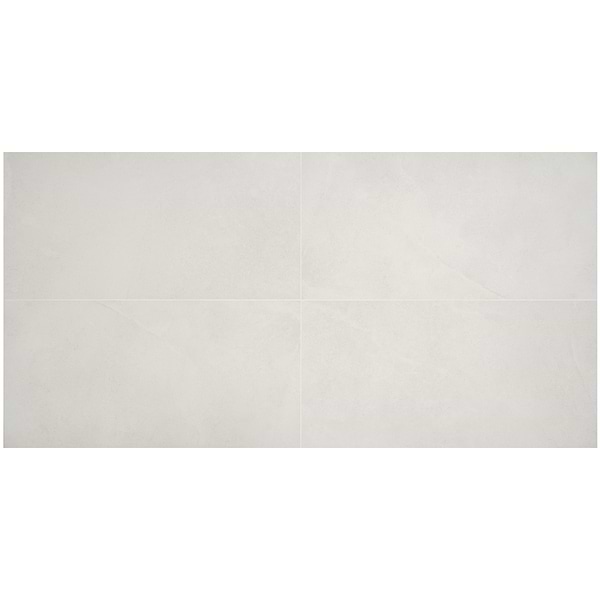 Ages Perla White 24x48 Limestone Look Matte Porcelain Tile