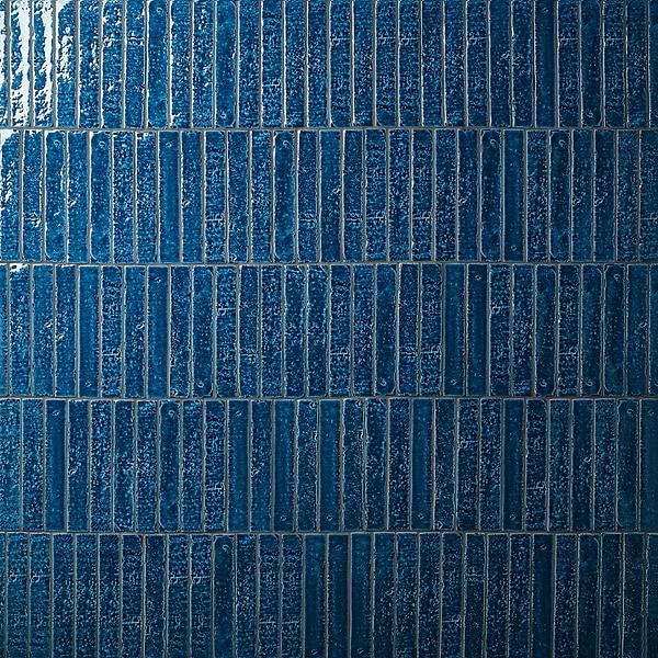 Artist Sapphire Blue 1.5x9 Crackled Glossy Ceramic Tile