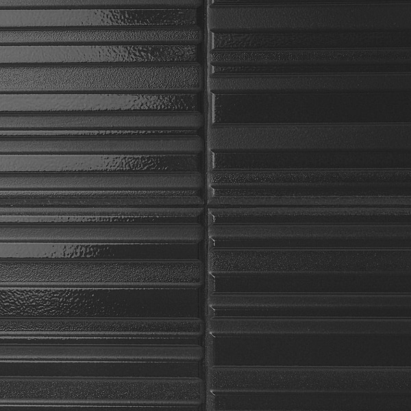 Ras Charcoal Black 8x16 3D Glossy and Matte Mixed Finish Ceramic Tile