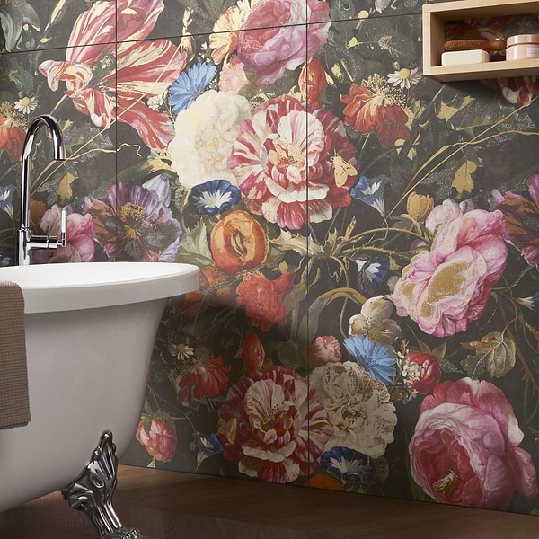 KIT- Paula Purroy Musee Bouquet Multicolor 24x48 Artisan Decor Mural Porcelain Tile