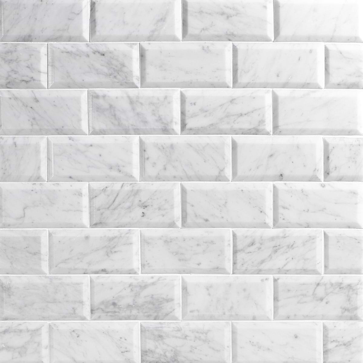 Beveled White Carrara 3x6 Polished 