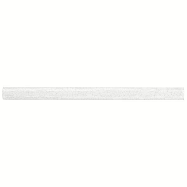 Close Out - Craquelure Vintage White Pencil 1x12; in White w/ Black Crackle Ceramic; for Backsplash, Bathroom Wall, Kitchen Wall, Shower Wall, Wall Tile; in Style Ideas Art Deco, Classic, Contemporary, Farmhouse, Traditional, Transitional