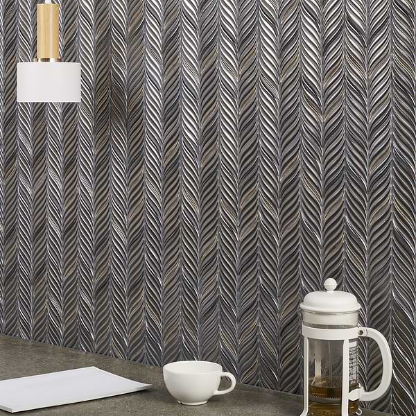 Baroque Glass Petals Gun Metal Matte Glass