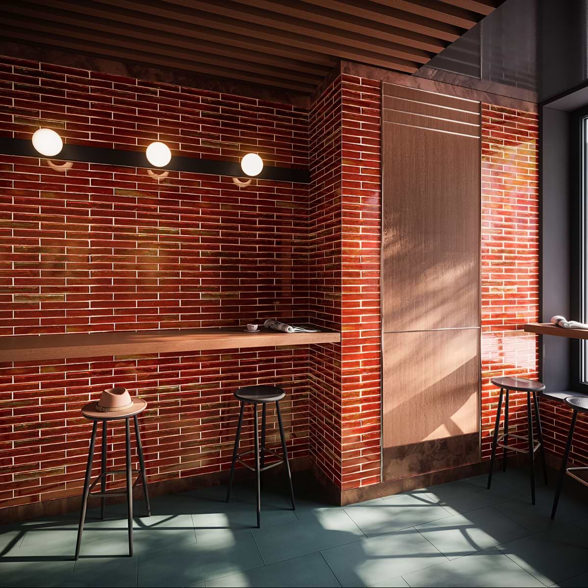 m様　イタリアングレー＆レッド Shop Artemis Brick Sunset 2x12 | SohoStudioCorp.com