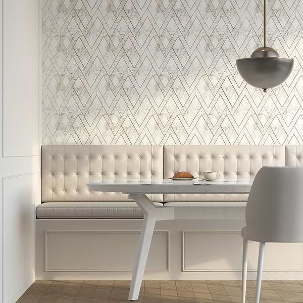 Fontane Bianco - White Thassos- Calacatta- & Brass Polished Marble + Brass