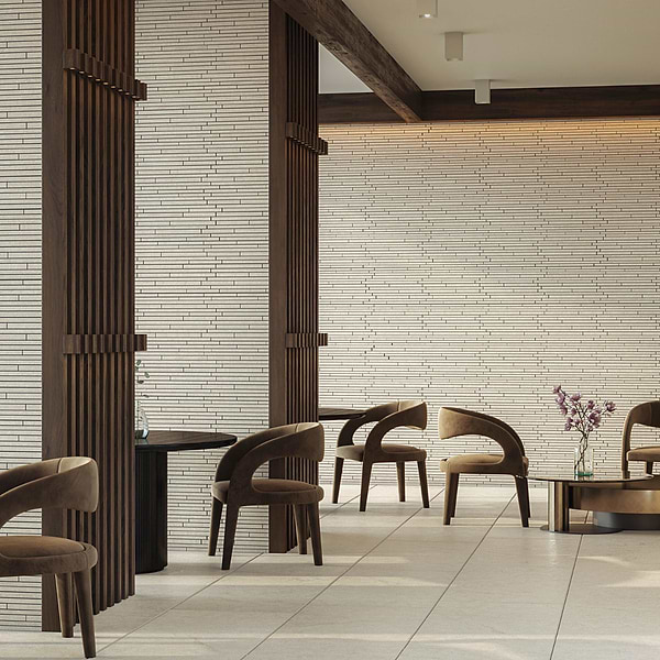 Olympic Linen Thin Strip Mosaic Matte Porcelain