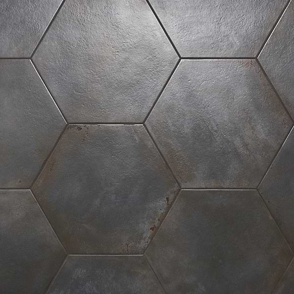 Angela Harris San Francisco Black 20" Hexagon Matte Porcelain