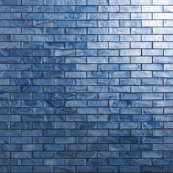 Kalifa Iridescent Sky Blue 2x6 Polished Glass Mosaic Tile