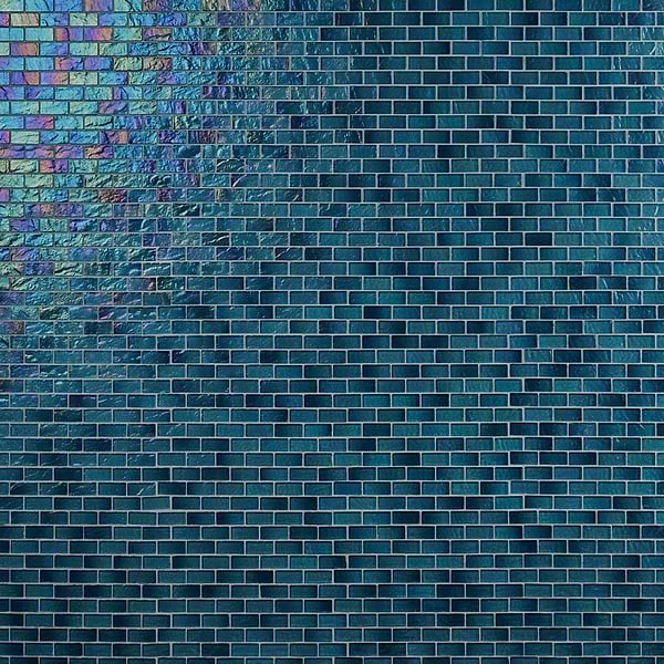 Riverton Tropical Blue 1x2 Polished Glass Mosaic Tile